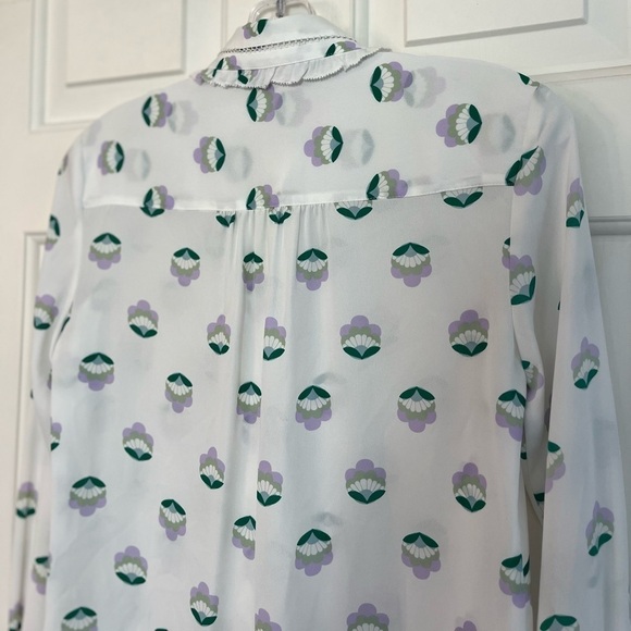 Aritzia Sunday Best Floral Print Button Front Long Sleeve Ruffle Blouse XS - Picture 8 of 16